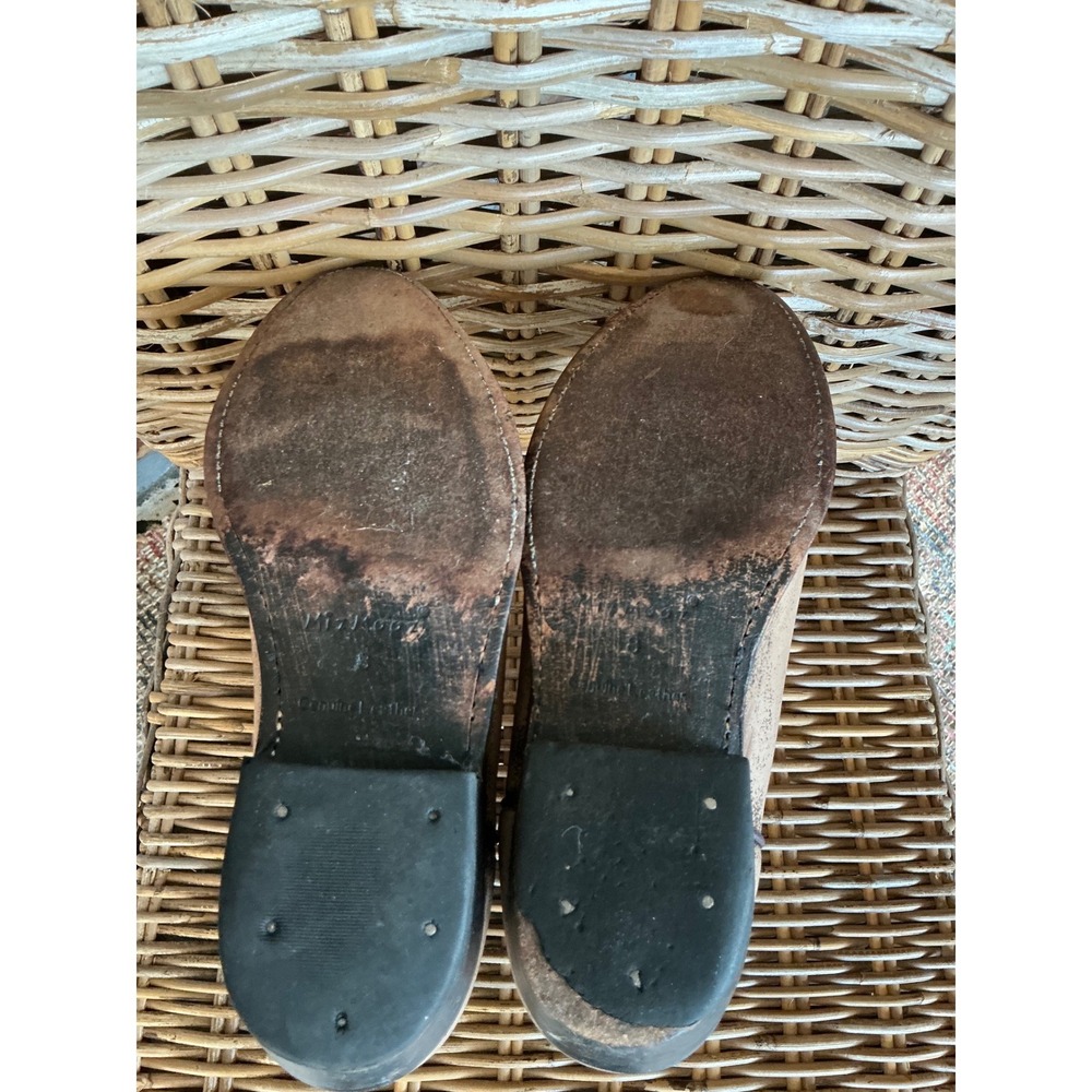 Miz Mooz Kactus Western Cowboy Boots Womens 8 Distressed Taupe Leather Snip Toe - Picture 7 of 12